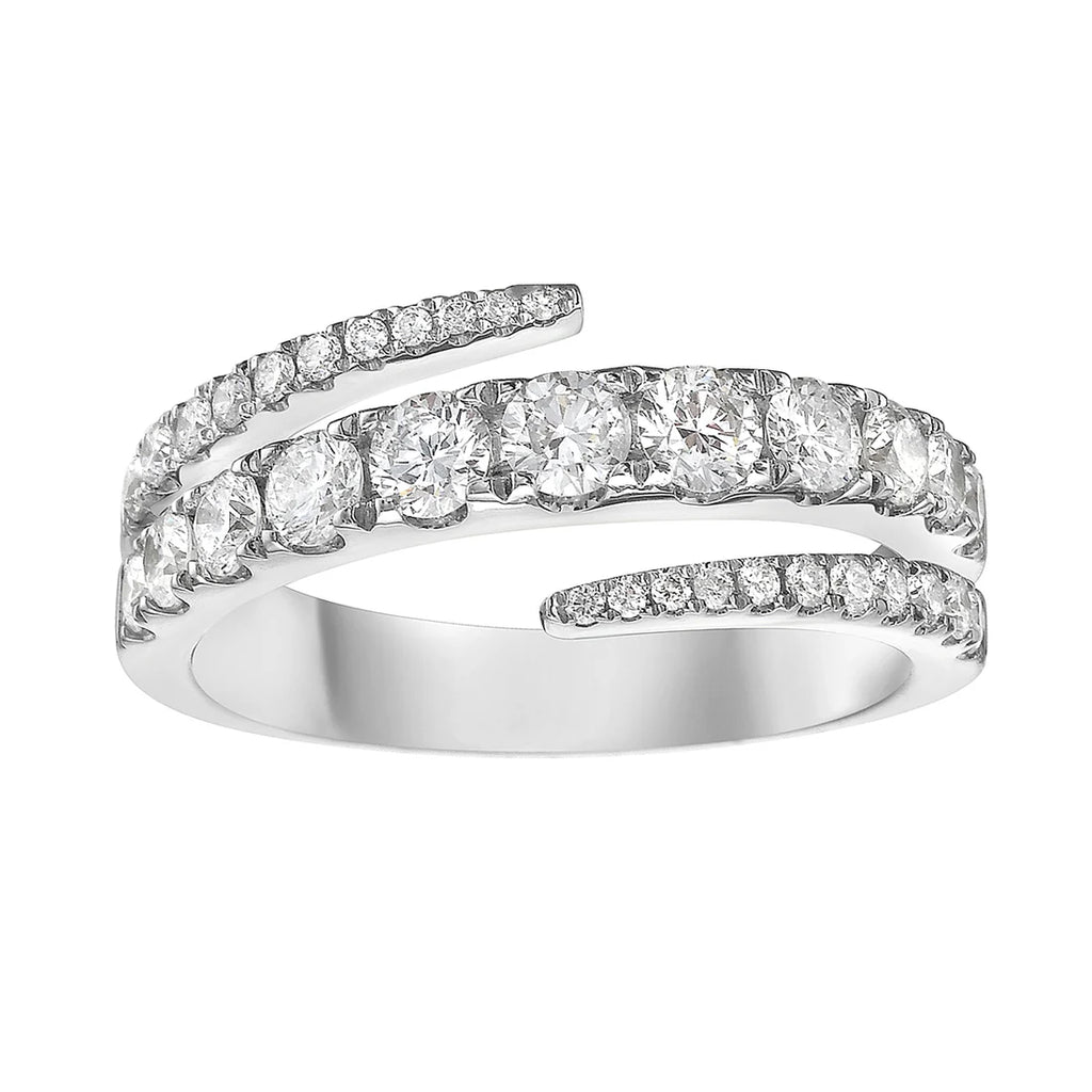 14K White Gold Diamond Bypass Ring