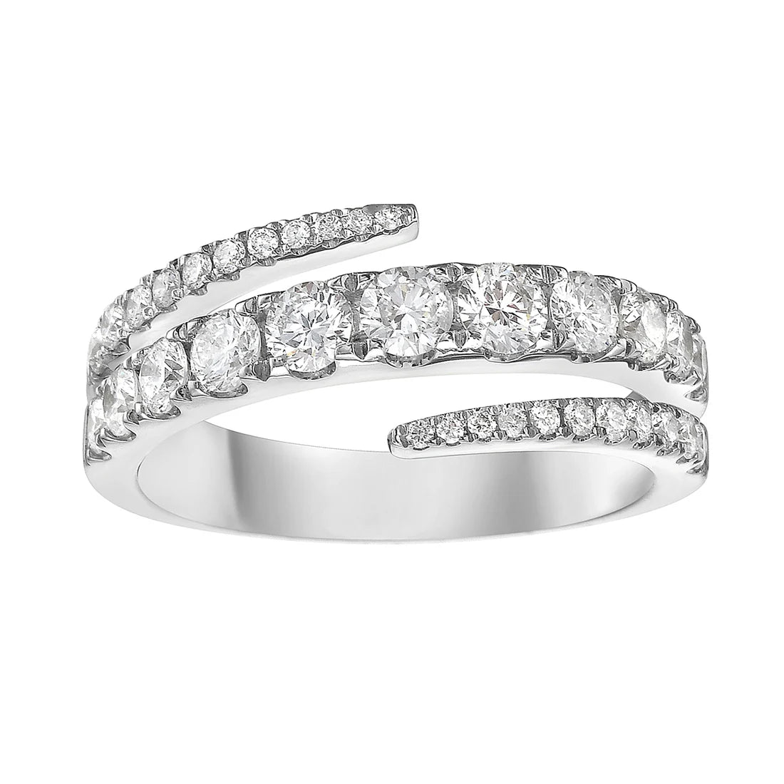 14K White Gold Diamond Bypass Ring