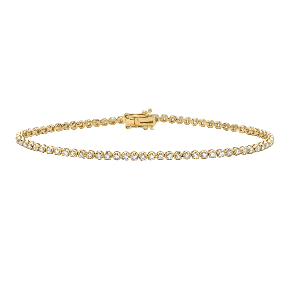 14K Yellow Gold Diamond Line Bracelet