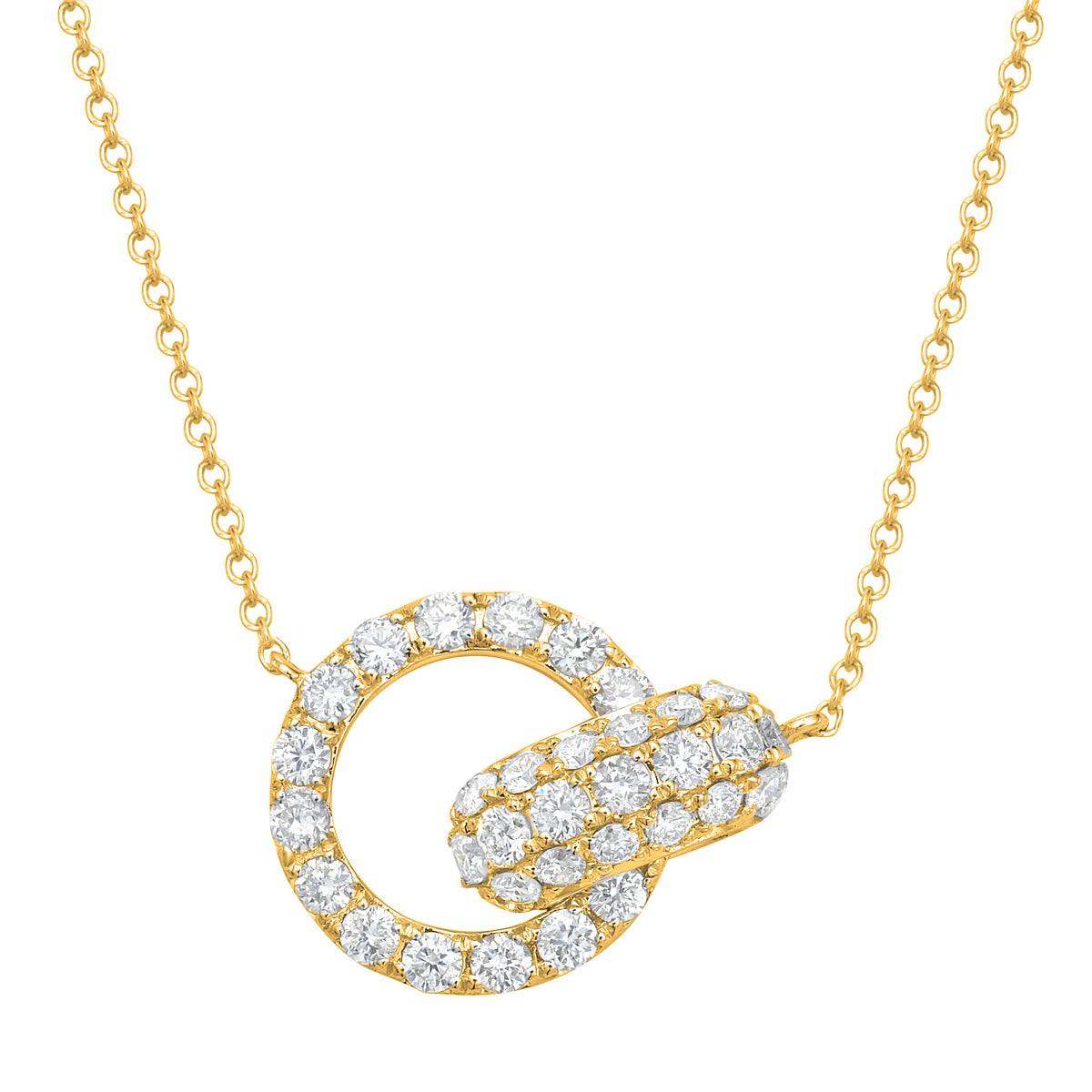 14K Yellow Gold Diamond Link Pendant