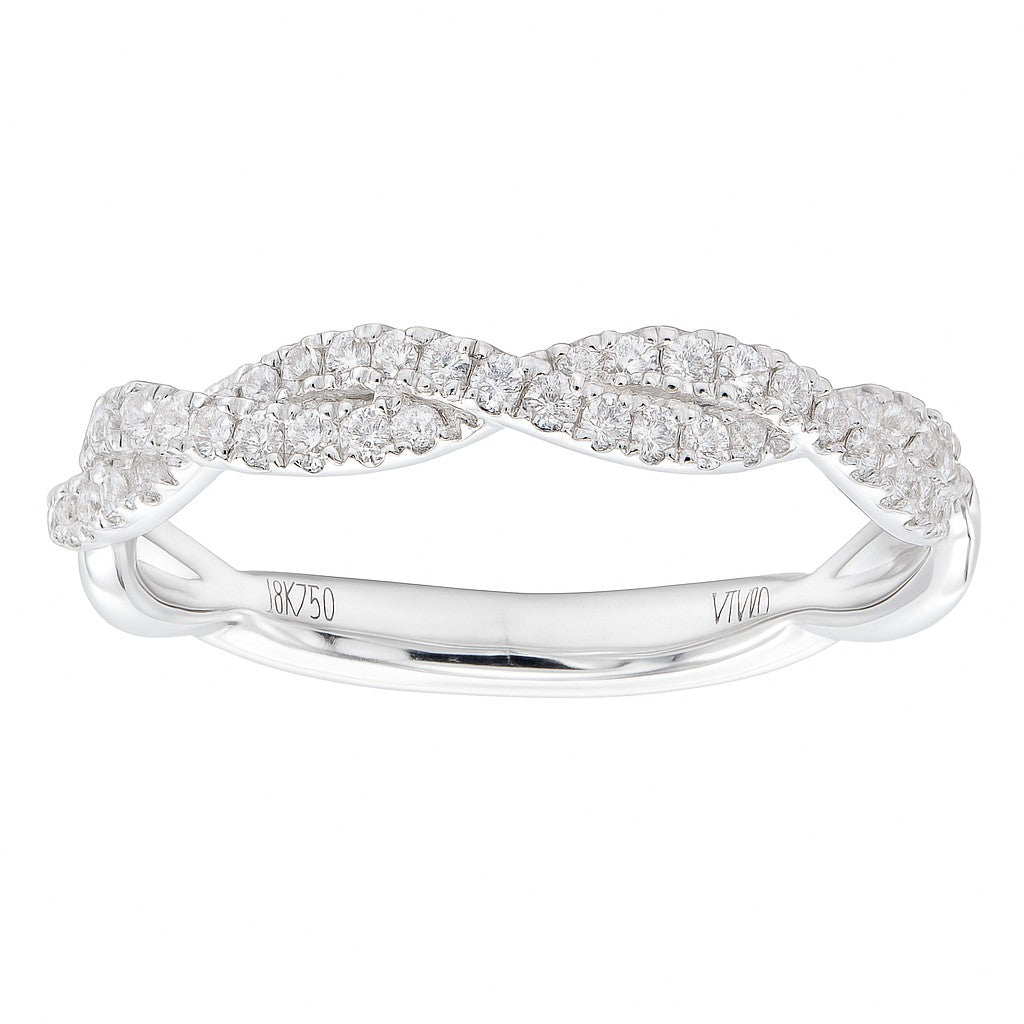 18K White Gold Diamond Twist Band