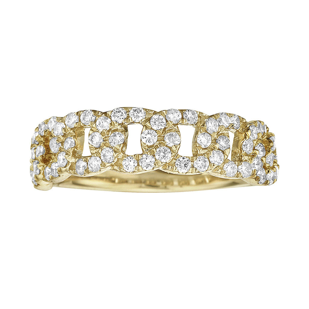 14K Yellow Gold Pavé Diamond Link Band