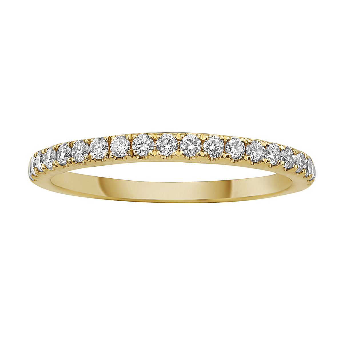 14K Yellow Gold French-Set Diamond Band