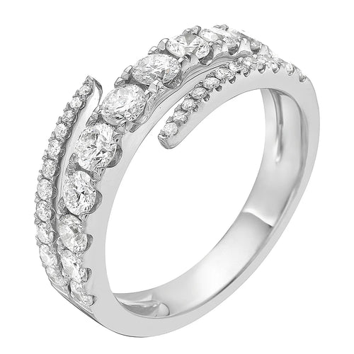 14K White Gold Diamond Bypass Ring