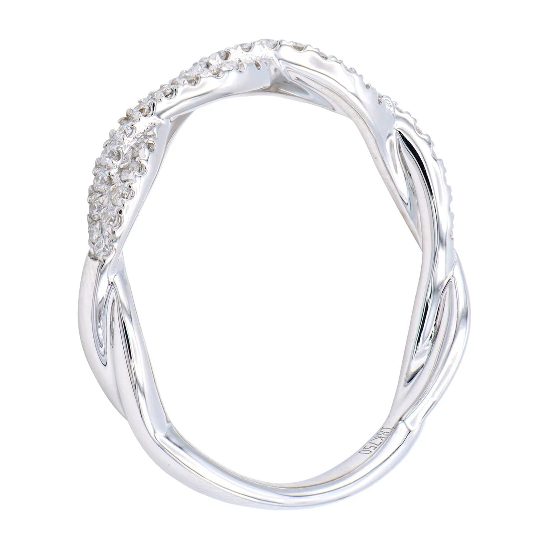 18K White Gold Diamond Twist Band