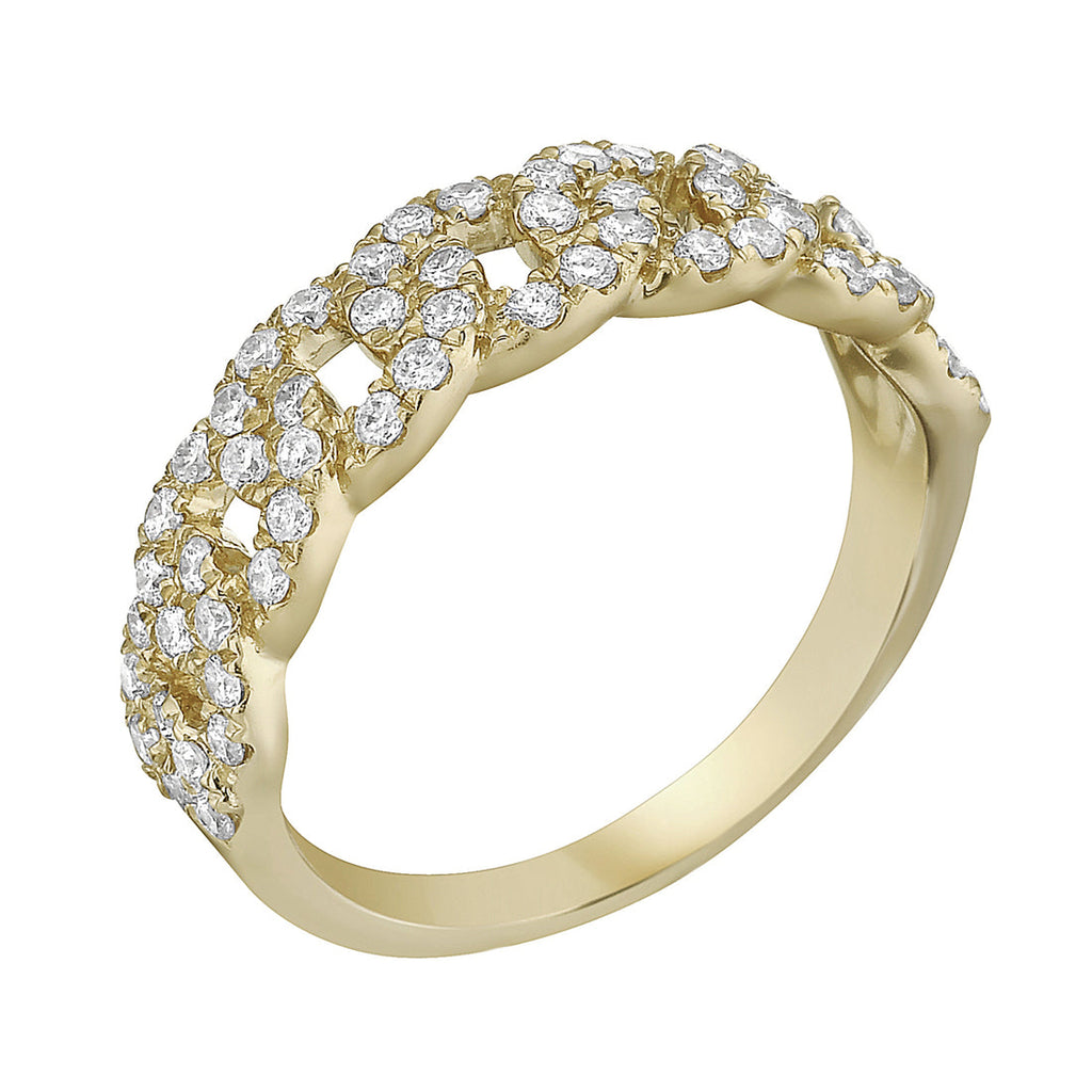 14K Yellow Gold Pavé Diamond Link Band