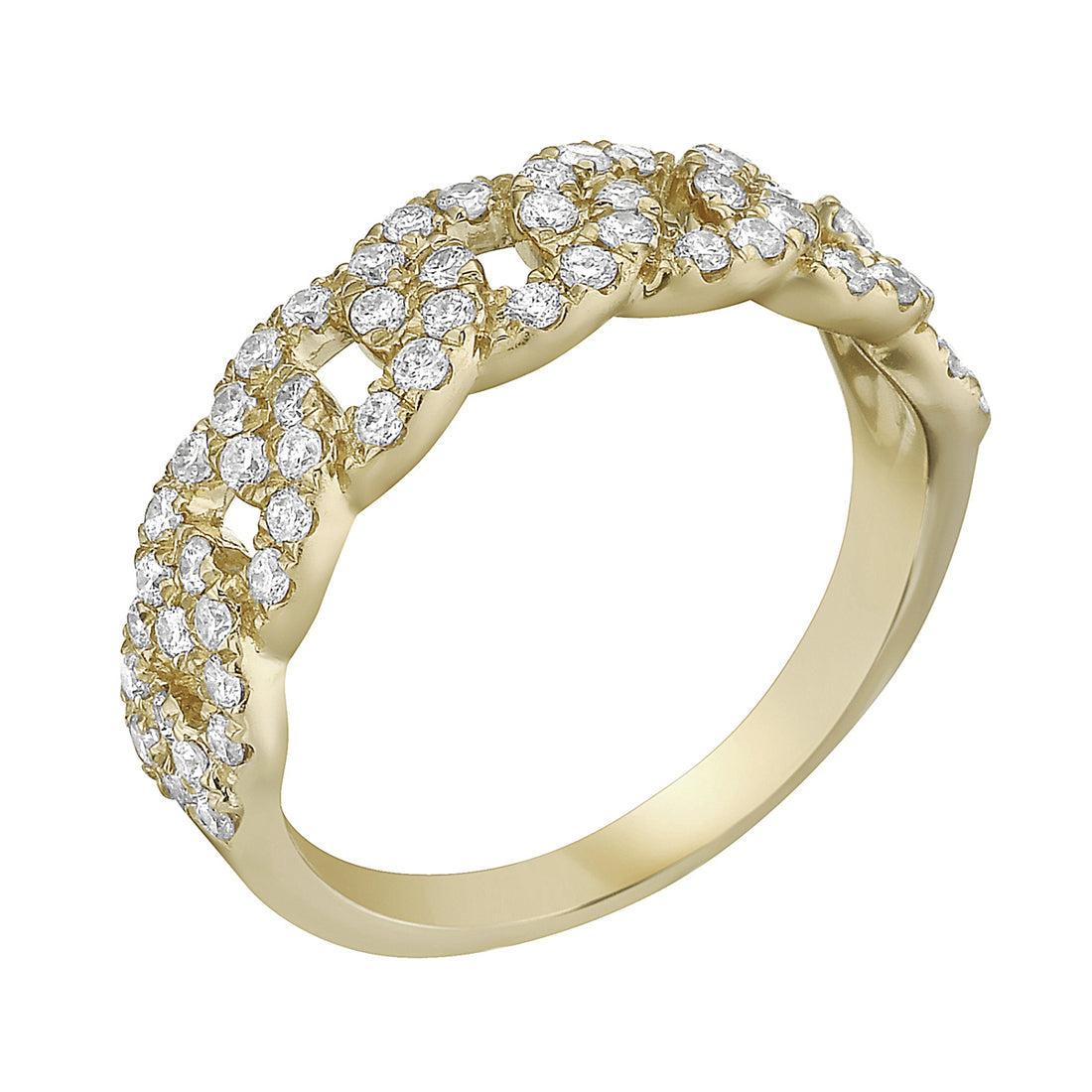 14K Yellow Gold Pavé Diamond Link Band