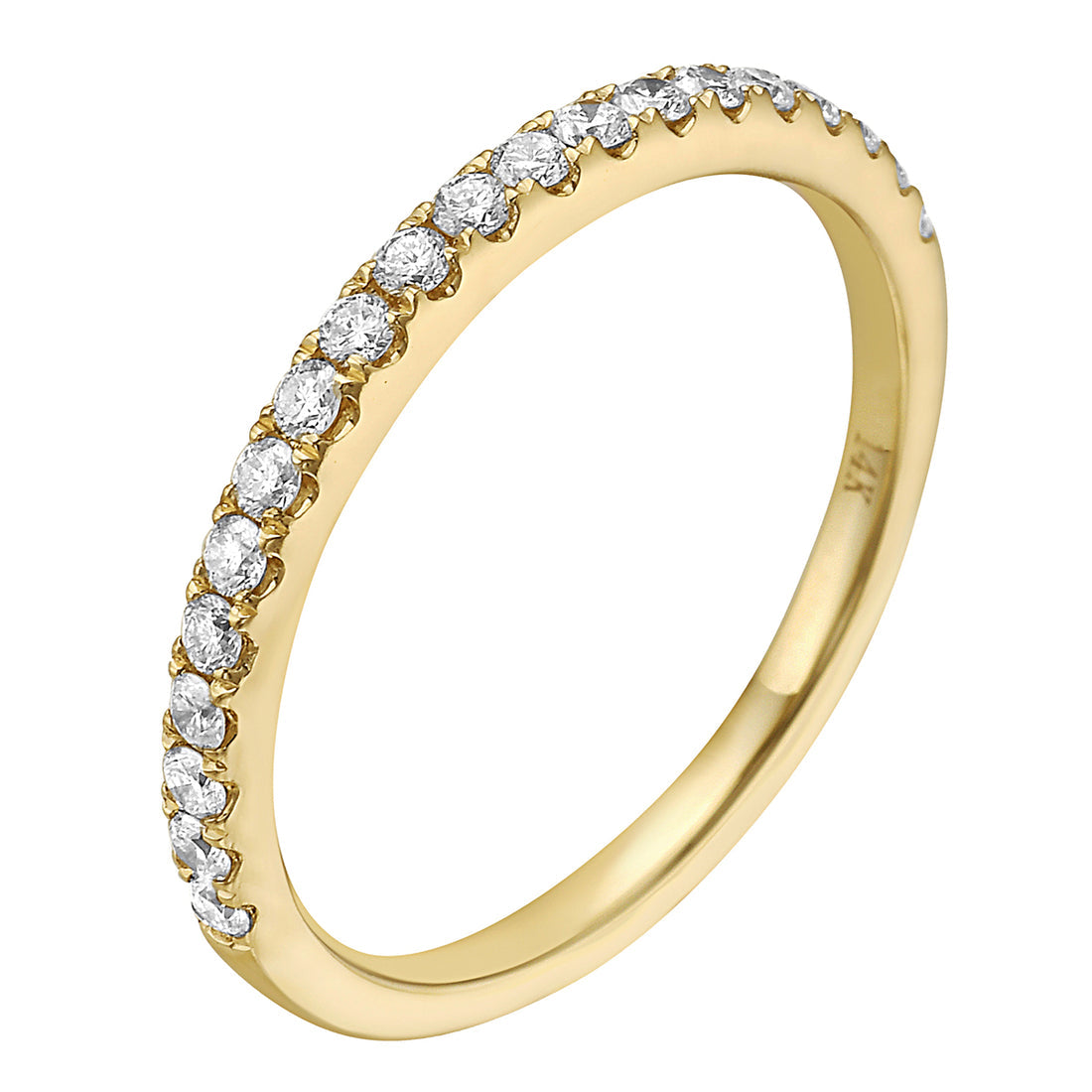 14K Yellow Gold French-Set Diamond Band