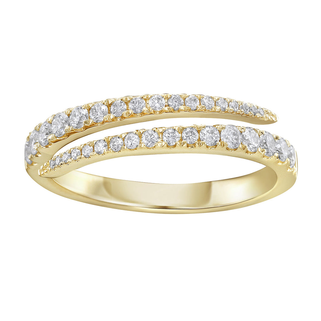 14K Yellow Gold Diamond Bypass Ring