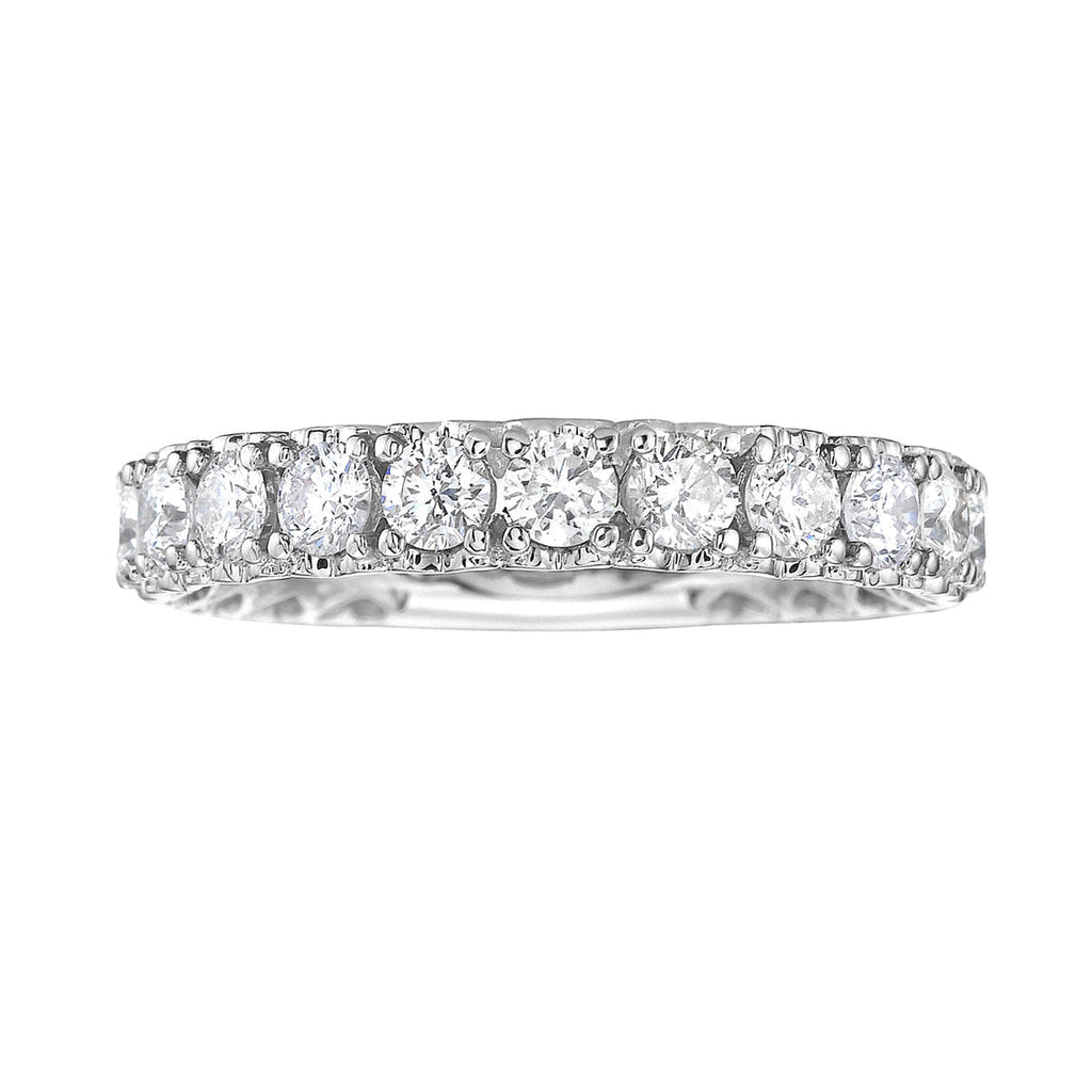 14K White Gold Split-Prong 11 Diamond Band