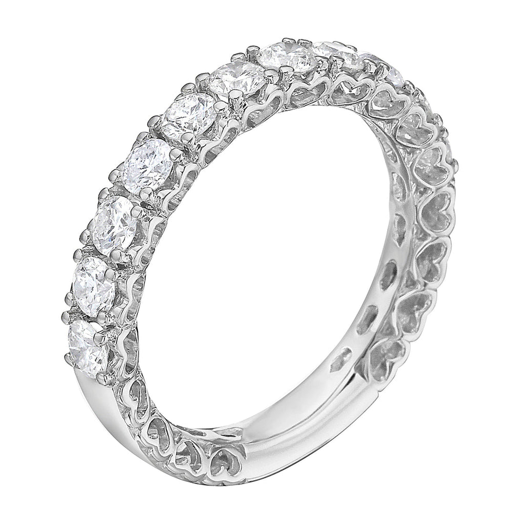 14K White Gold Split-Prong 11 Diamond Band