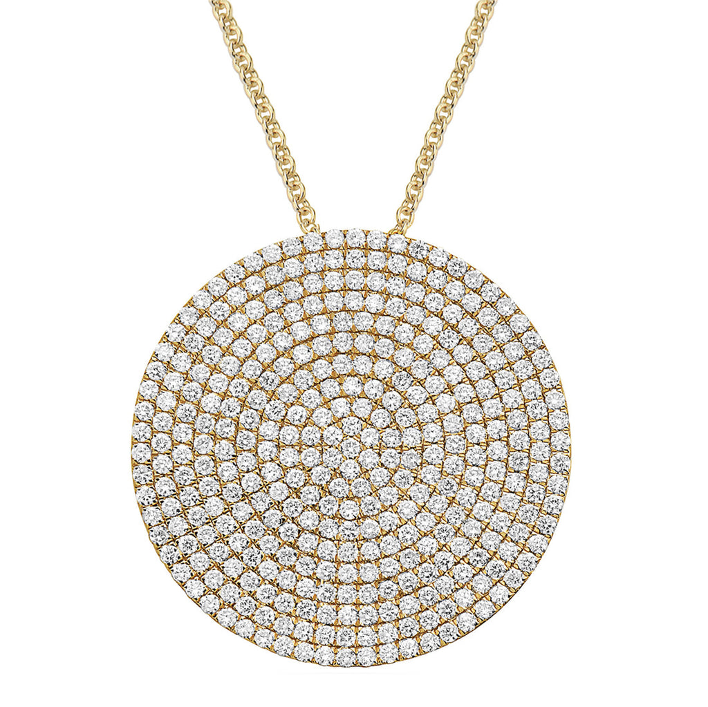 14K Yellow Gold 2.00 CTW Diamond Pavé Disc Pendant