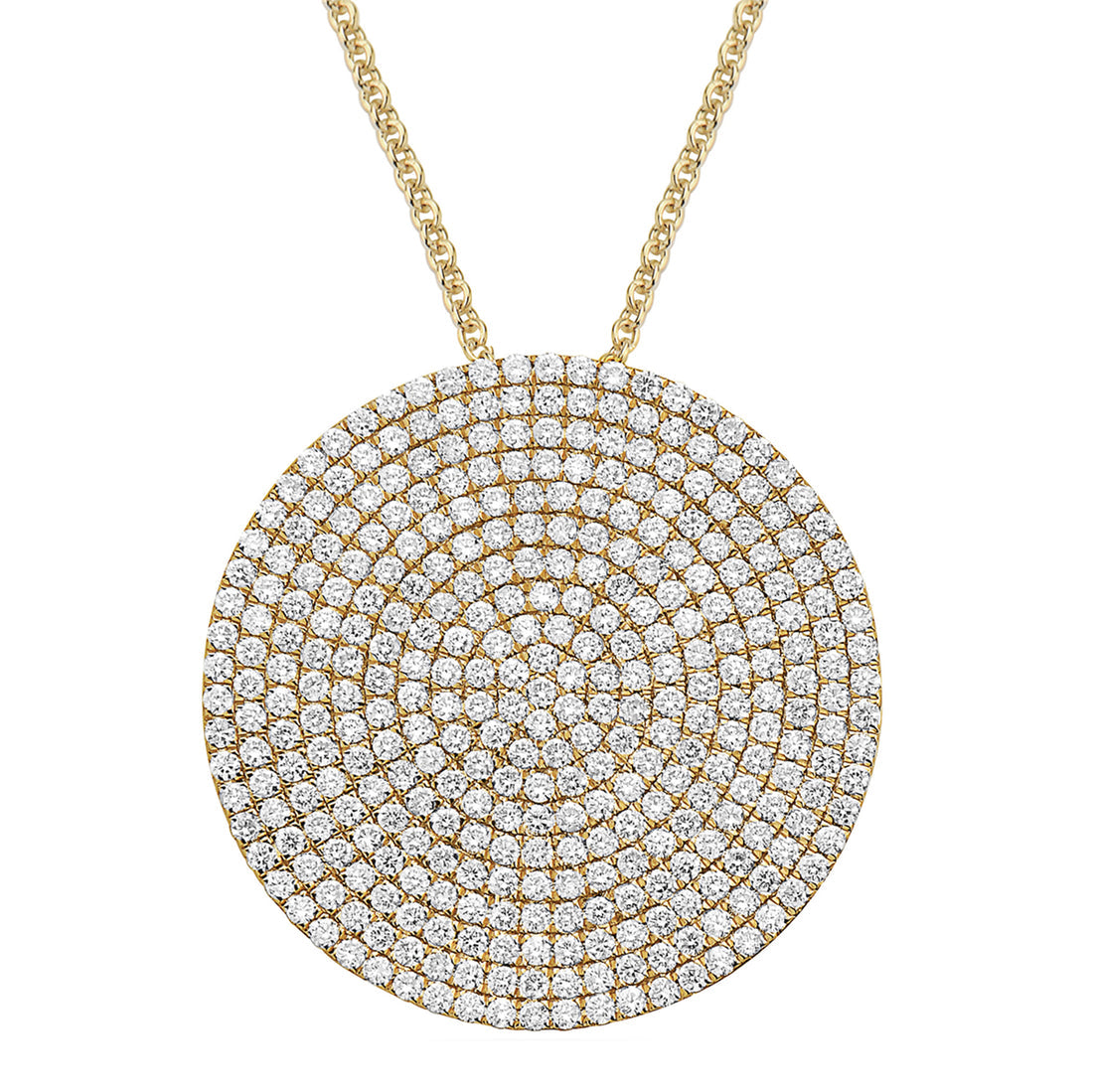14K Yellow Gold 2.00 CTW Diamond Pavé Disc Pendant