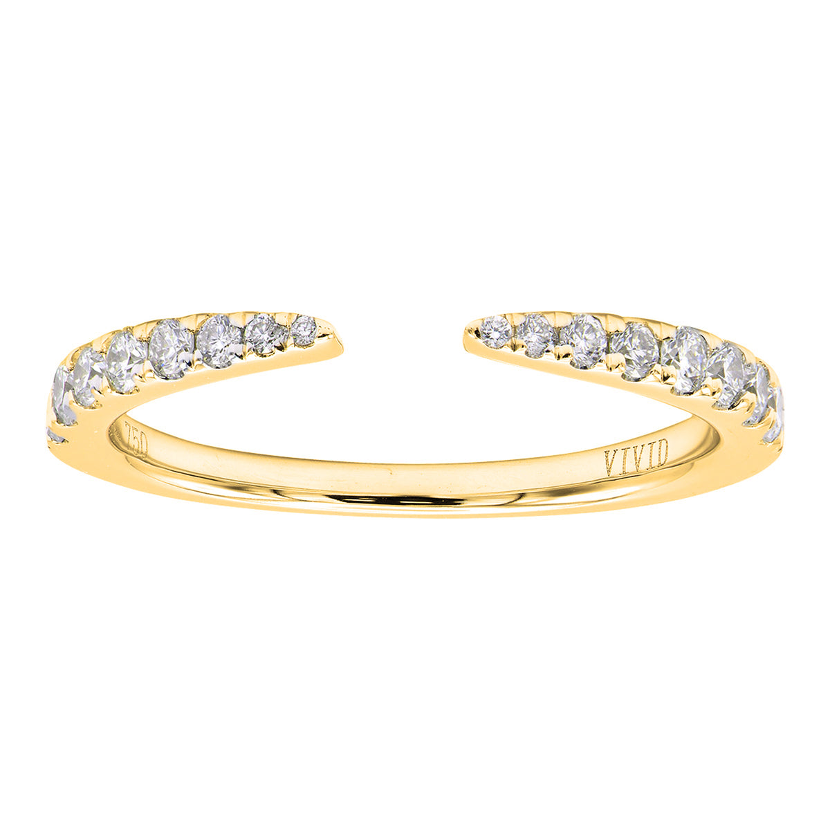 14K Yellow Gold Open Diamond Band